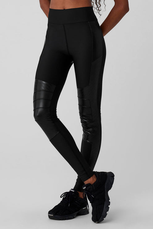alo Women's Airlift Winter Warm High-Waist Supermoto Legging - Black