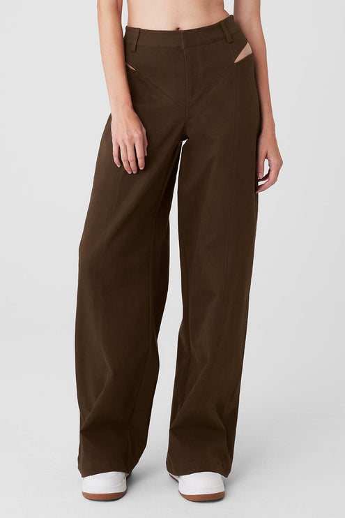 alo Women's High-Waist Risk Taker Trouser - Espresso