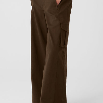 alo Women's Show Off Cargo Wide Leg Trouser - Espresso