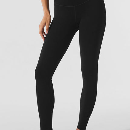 alo Women's Seamless Winter Warm Plush High-Waist 7/8 Legging - Black