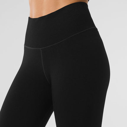 alo Women's Seamless Winter Warm Plush High-Waist 7/8 Legging - Black