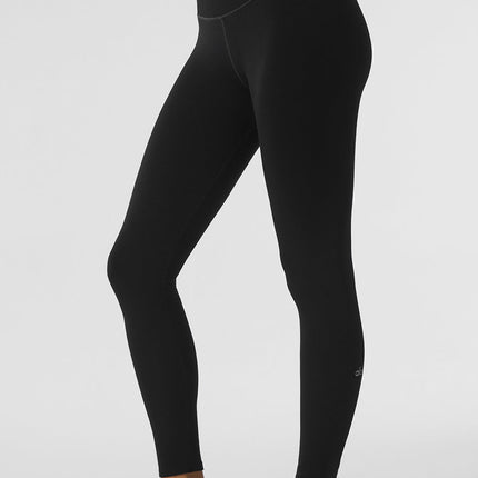 alo Women's Seamless Winter Warm Plush High-Waist 7/8 Legging - Black