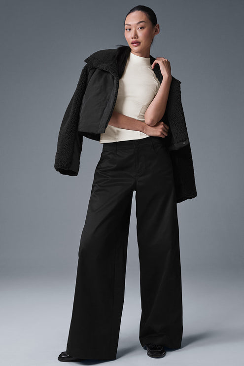 alo Women's Wanderlust Wide Leg Trouser - Black