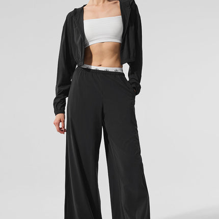 alo Women's Breezy Wide Leg Pant (Long) - Black