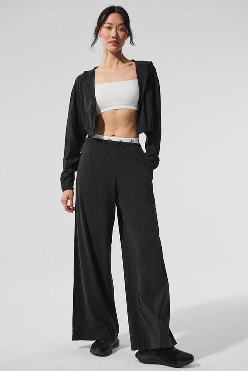 alo Women's Breezy Wide Leg Pant (Long) - Black