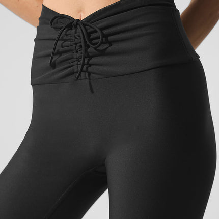 alo Women's Airlift Mesh High-Waist Divine Capri - Black
