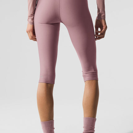 alo Women's Airlift Mesh High-Waist Divine Capri - Smoky Quartz