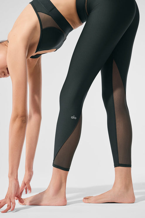 alo Women's Airlift High-Waist 7/8 Rebel Legging - Charcoal Green