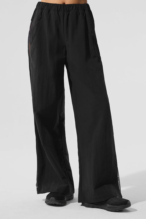 alo Women's High-Waist Origin Wide Leg Track Pant - Black