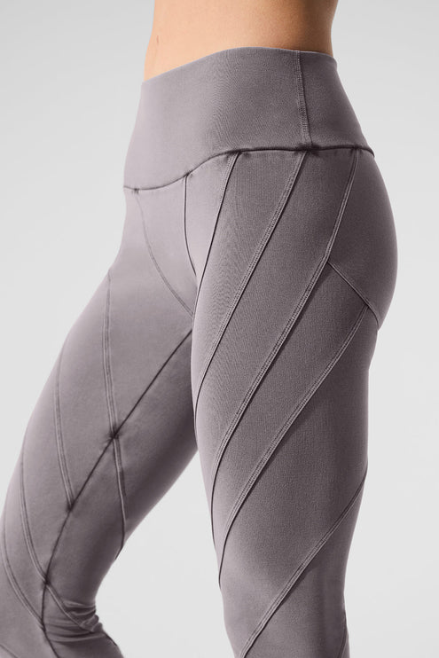 alo Women's Washed Alosoft High-Waist Sunray Legging - Cool Grey Wash