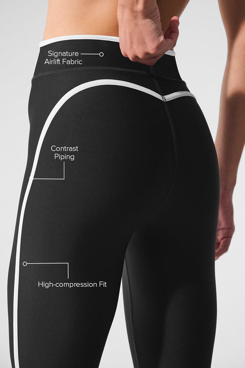 alo Women's Airlift High Waist Charger 7/8 Legging Black/White