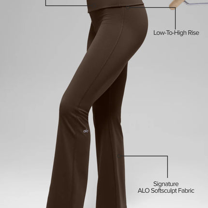 alo Women's ALO Softsculpt 7/8 Foldover Flare Legging Espresso