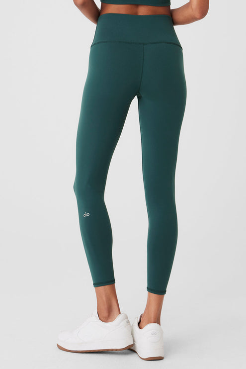 alo Women's 7/8 High-Waist Airbrush Legging - Midnight Green