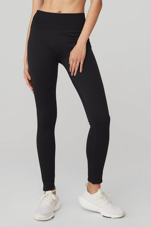 alo Women's Seamless High-Waist Ribbed Legging - Black