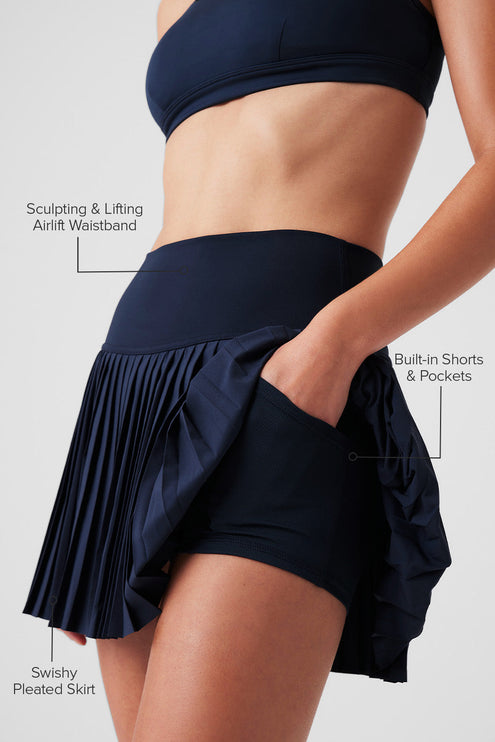 alo Women's Grand Slam Tennis Skirt Navy