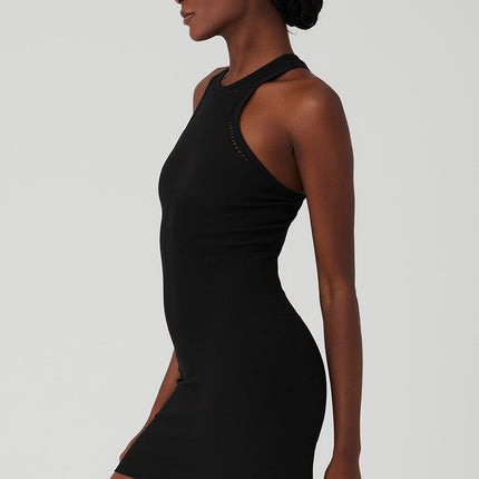 alo Women's Seamless Open Air Racerback Dress - Black