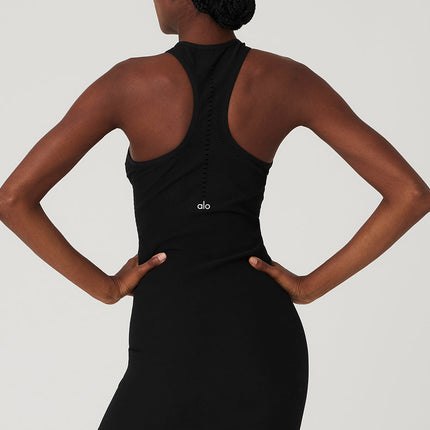 alo Women's Seamless Open Air Racerback Dress - Black