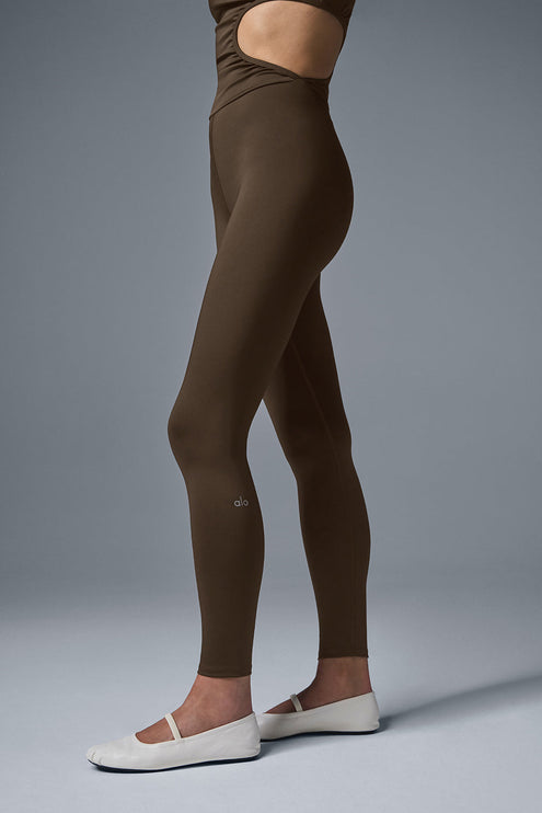 alo Women's Airlift 7/8 Decadent Bodysuit - Espresso