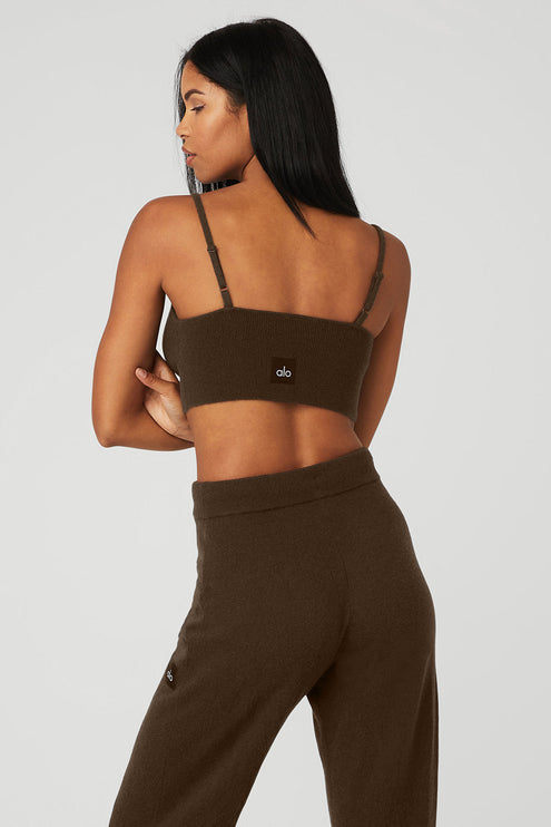 alo Women's Cashmere Jet Set Bra - Espresso