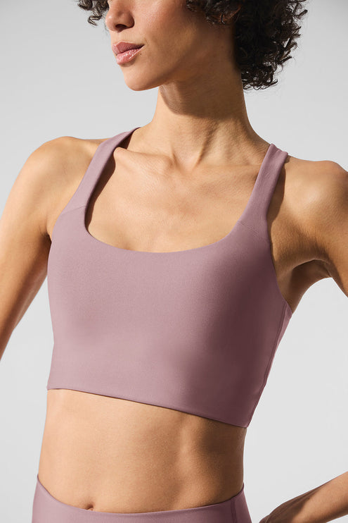 alo Women's Airlift Sleek Bra Tank - Smoky Quartz