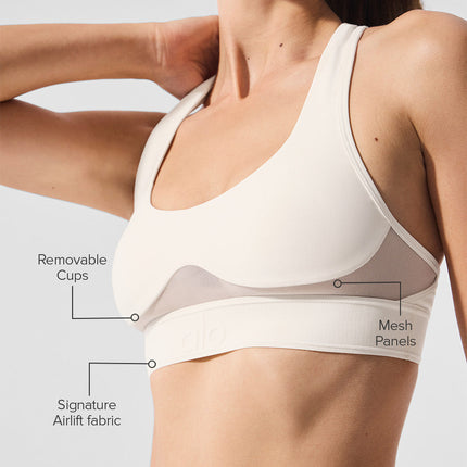 alo Women's Airlift Rebel Bra - Ivory