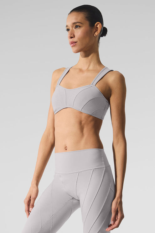 alo Women's Washed Alosoft Sunray Bra - Grey Sky Wash