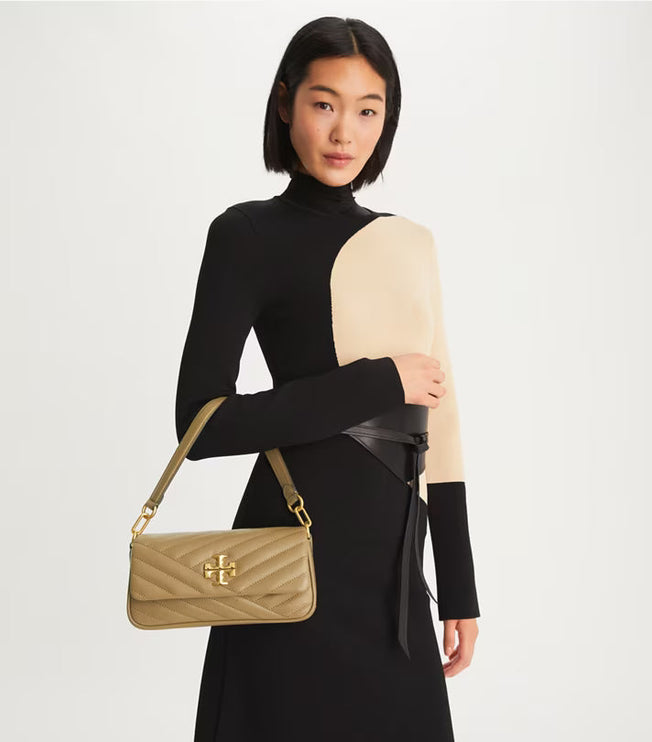 Tory Burch Women's Small Kira Chevron Flap Shoulder Bag Sandpiper