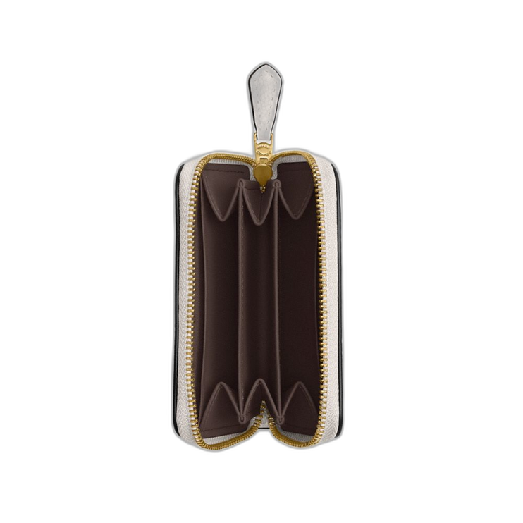 Coach Women's Essential Small Zip Around Card Case Brass/Chalk