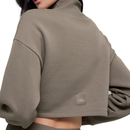 alo Women's Cropped Serenity Coverup Light Cocoa