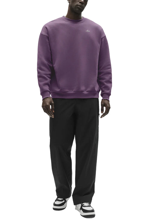 alo Men's Accolade Crew Neck Pullover Plum Kiss