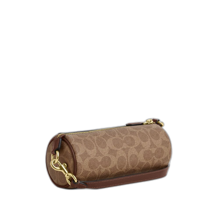Coach Women's Nolita Barrel Bag In Signature Canvas Gold/Tan/Brown