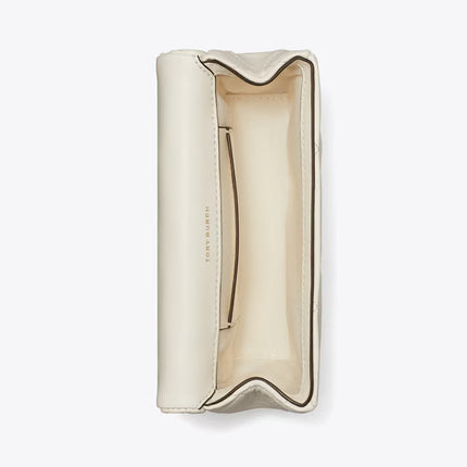 Tory Burch Women's Mini Kira Diamond Quilt Flap Bag Warm White