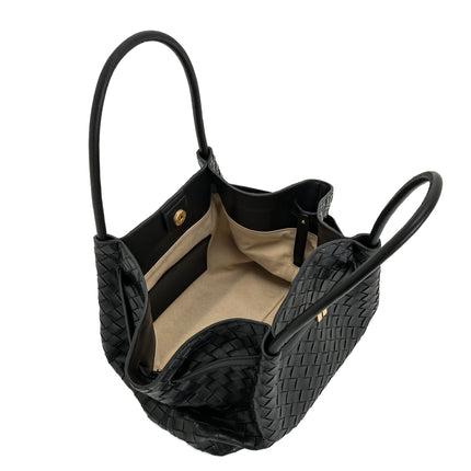 JW PEI Women's Hana Medium Weave Texture Tote Bag Black