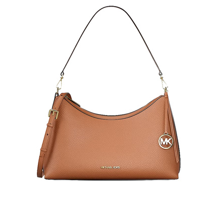 Michael Kors Women's Sammy Medium Pebbled Leather Convertible Shoulder Bag Luggage/Gold