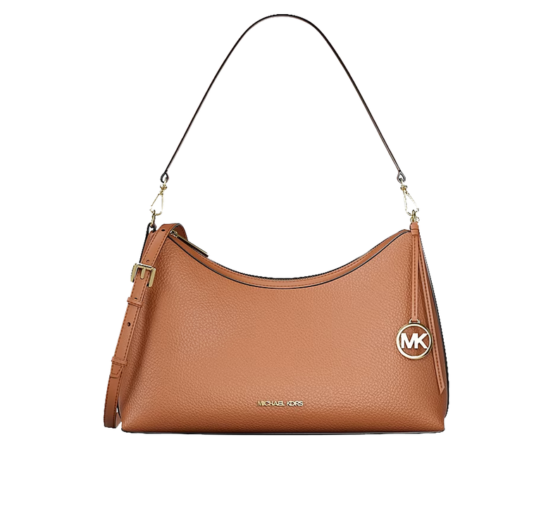 Michael Kors Women's Sammy Medium Pebbled Leather Convertible Shoulder Bag Luggage/Gold