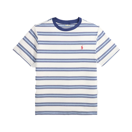 Polo Ralph Lauren Boy's Striped Cotton Jersey Tee Deckwash White Multi