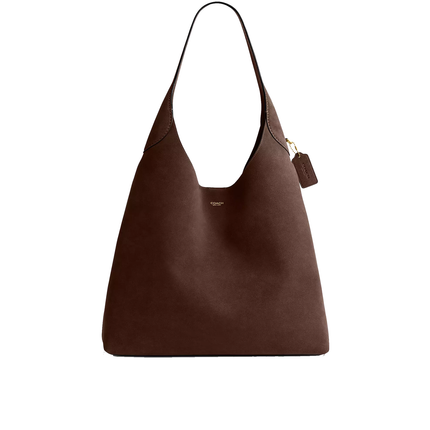 Coach Women's Brooklyn Shoulder Bag 39 Suede/Brass/Dark Chocolate