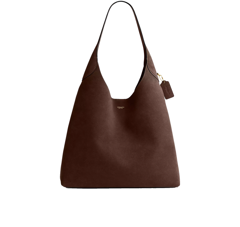 Coach Women's Brooklyn Shoulder Bag 39 Suede/Brass/Dark Chocolate