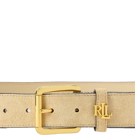 Polo Ralph Lauren Women's Logo-Keeper Suede Belt Birch Tan