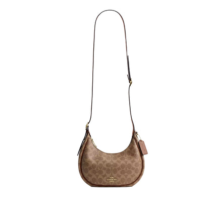 Coach Women's Emily Shoulder Bag In Signature Canvas Gold/Tan/Brown