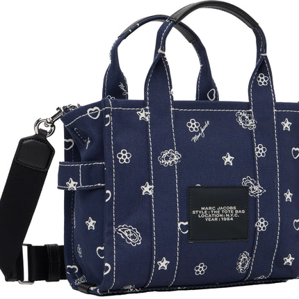 Marc Jacobs Women's The Bandana Canvas Small Tote Bag Navy