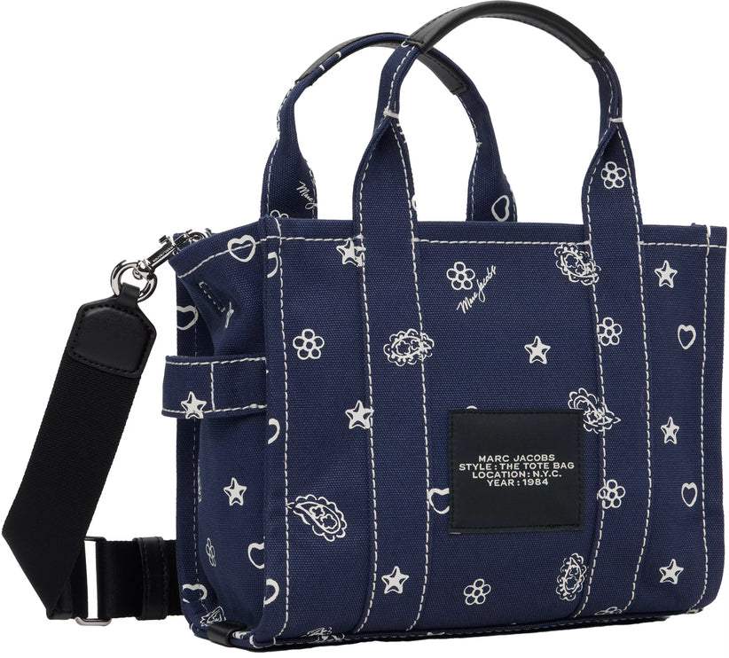 Marc Jacobs Women's The Bandana Canvas Small Tote Bag Navy