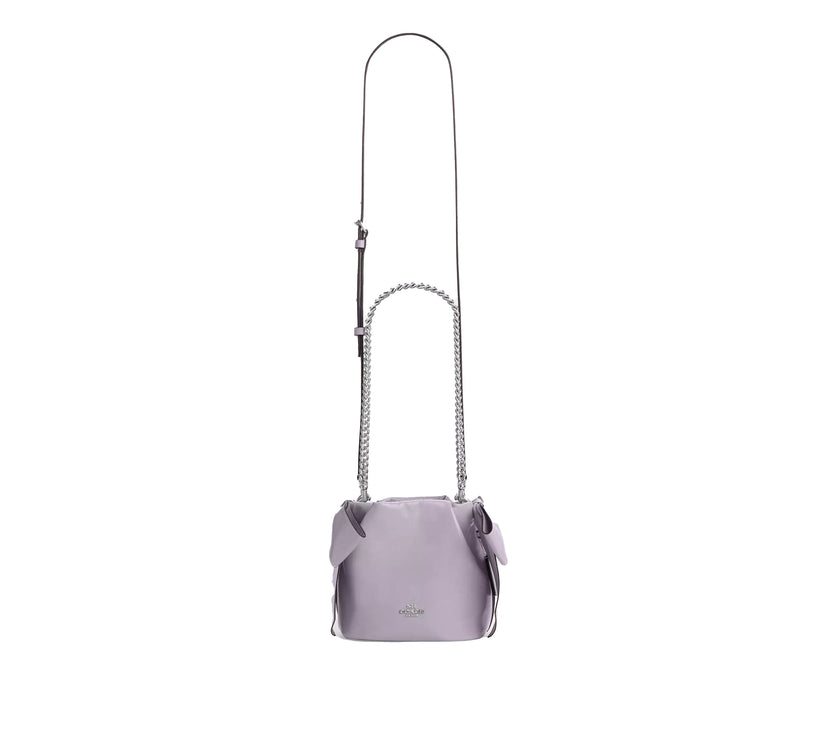 Coach Women's Faye Mini Drawstring Bag With Bows Silver/Light Amethyst