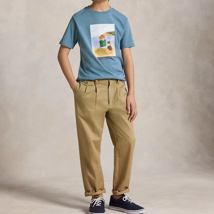 Polo Ralph Lauren Boy's Polo Bear Cotton Jersey Tee Camp Blue