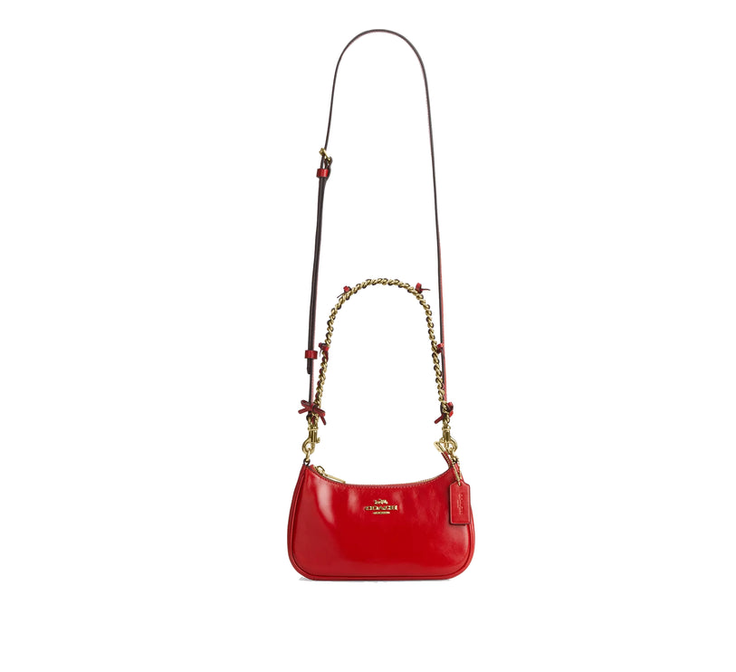 Coach Women's Teri Mini Crossbody Bag With Bows Gold/Bright Cherry