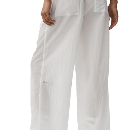 alo Women's Ripstop Electric Straight Leg Pant White