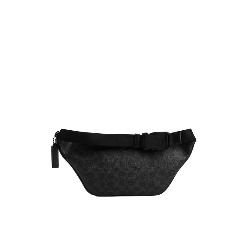 Coach Unisex Travis Belt Bag 35 In Signature Canvas Matte Black/Black Signature