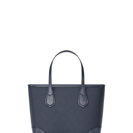 Michael Kors Women's Eva Extra-Small Saffiano Leather Convertible Tote Bag Navy/Silver