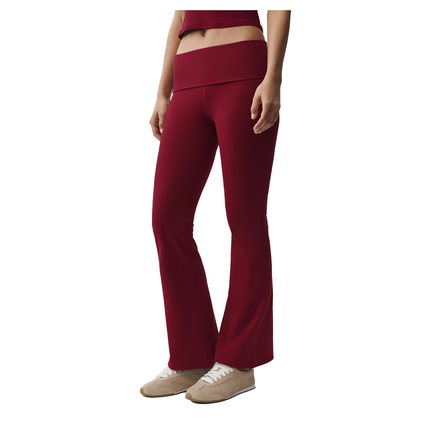 alo Women's ALO Softsculpt Full Foldover Flare Legging Summer Romance Red