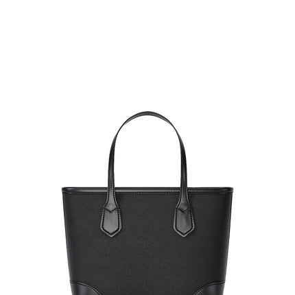 Michael Kors Women's Eva Extra-Small Saffiano Leather Convertible Tote Bag Black/Silver